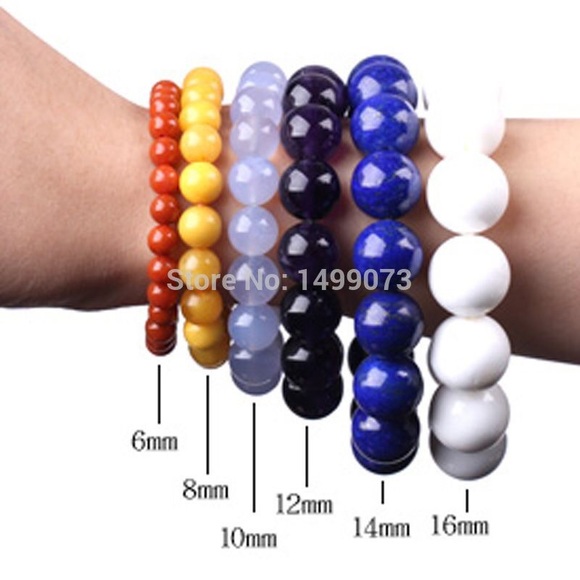 ✨INDIAN AGATE STONE BEAD MALA W/CHARM 6mm✨ - Picture 6 of 7